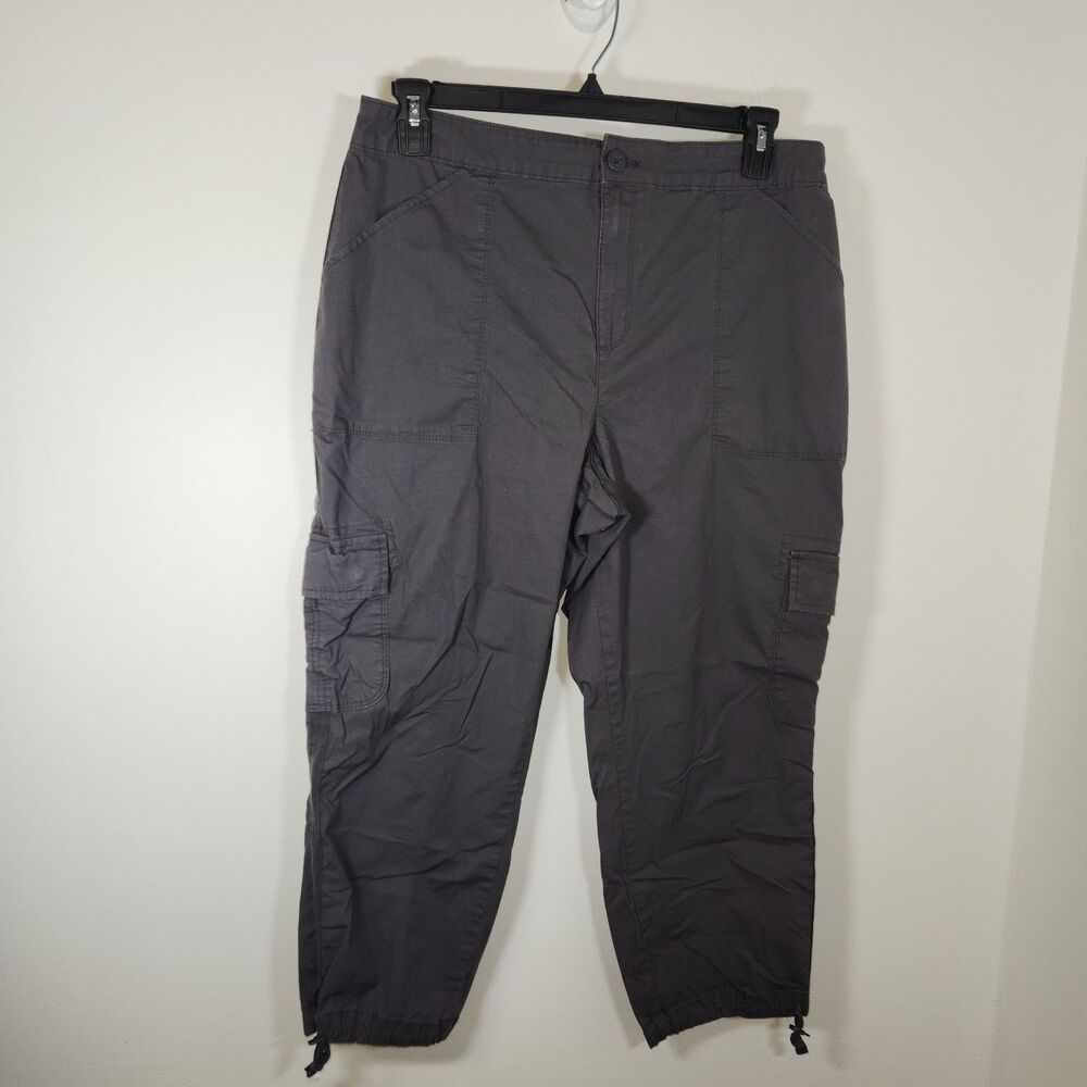 Social Standard By Sanctuary Cropped Elastic Waist Pants XXL Dark Blue Grey